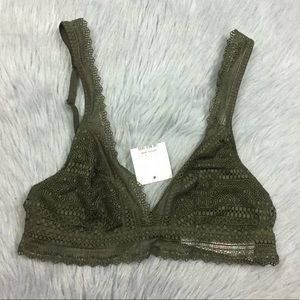 Topshop Green Lace Soft Wire Free Bra Sz 2